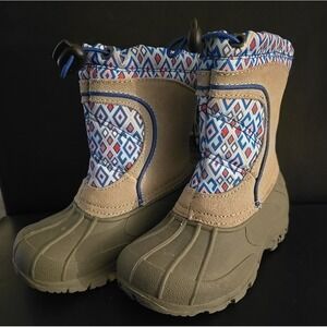 NWT Girls Boys Size 7 Medium Sporto Snow Winter Boot Blue Geometric Diamonds $55